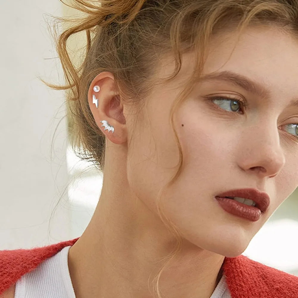 Drperfect 1pc orecchini chirurgici in acciaio inossidabile per donna uomo orecchini con retro piatto orecchini con cartilagine orecchini a cerchio con Piercing