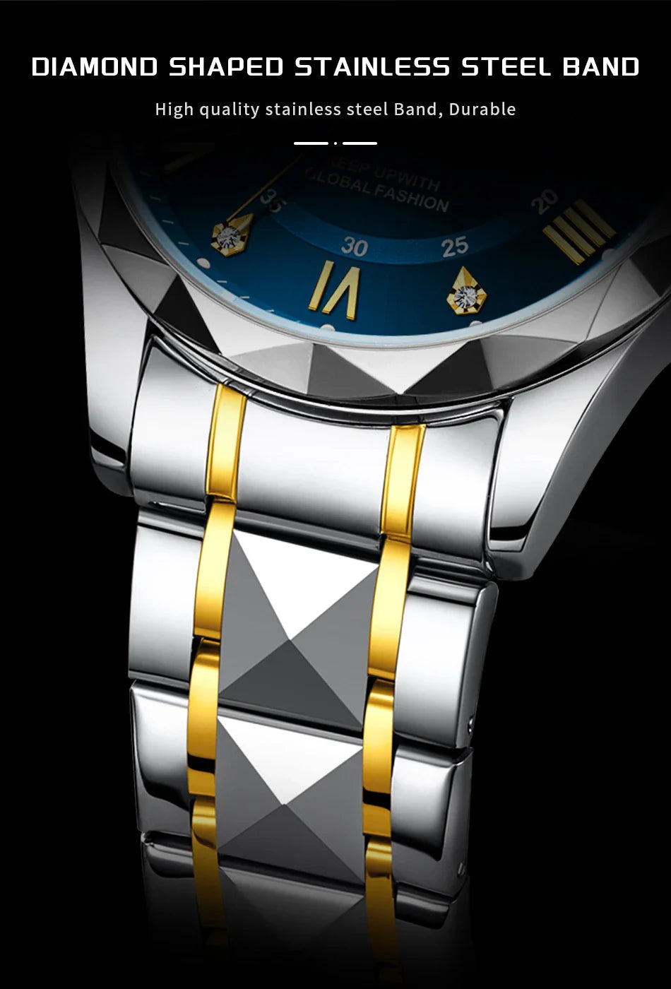 BANGWEI Orologio da donna elegante e lussuoso al quarzo, orologio da polso classico e semplice in acciaio inossidabile, con data automatica, impermeabile, con diamanti