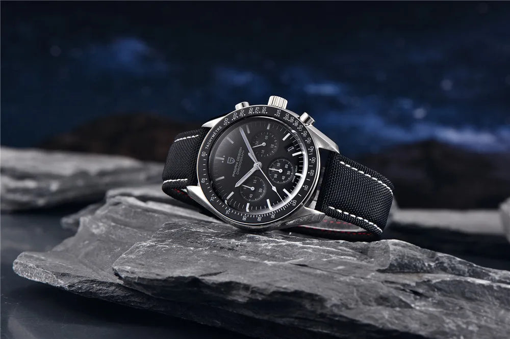 PAGANI DESIGN 500 Orologio da Uomo di Lusso con Cronografo Sportivo, Quadrante Tondo, Vetro Zaffiro AR, Movimento Giapponese, Acciaio 316L, Luminoso