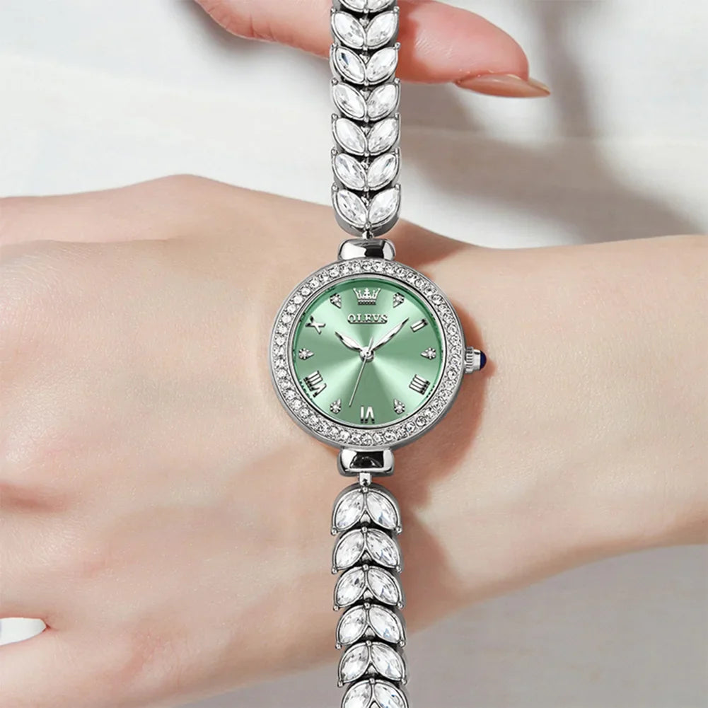 OLEVS 9971 orologio al quarzo per donna scala romana abito elegante orologio da donna moda impermeabile luminoso orologio a mano di lusso originale