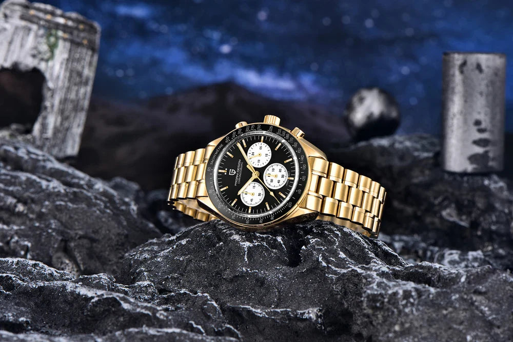 Nuovo Orologio da Uomo PAGANI DESIGN Golden Moon 2026, Orologio al Quarzo di Lusso, Cronografo Sportivo, Vetro Zaffiro AR, Impermeabile, Regalo