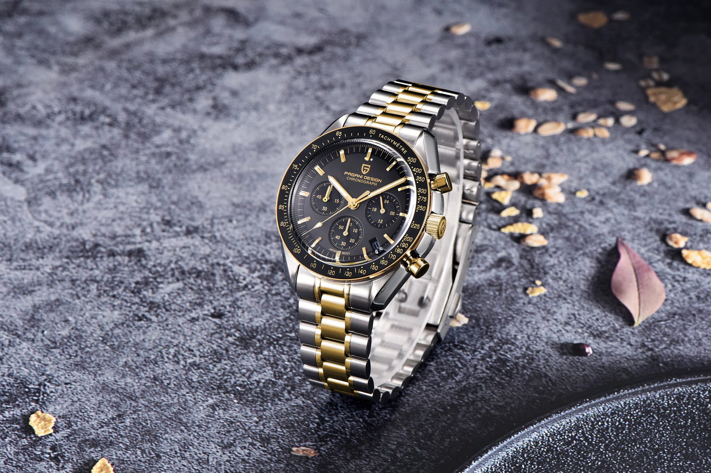 PAGANI DESIGN 500 Orologio da Uomo di Lusso con Cronografo Sportivo, Quadrante Tondo, Vetro Zaffiro AR, Movimento Giapponese, Acciaio 316L, Luminoso
