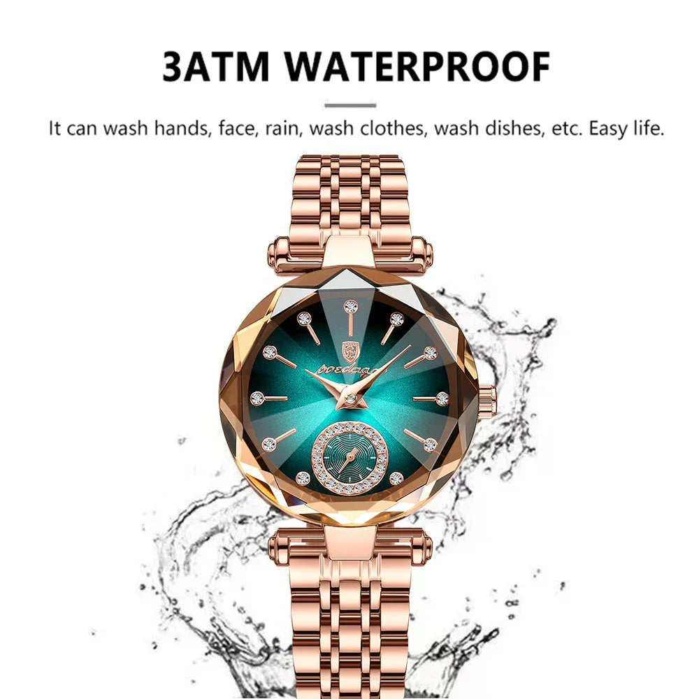 POEDAGAR Orologi al quarzo da donna eleganti di lusso Orologio impermeabile in acciaio inossidabile per donna Orologio da polso da donna alla moda casual reloj