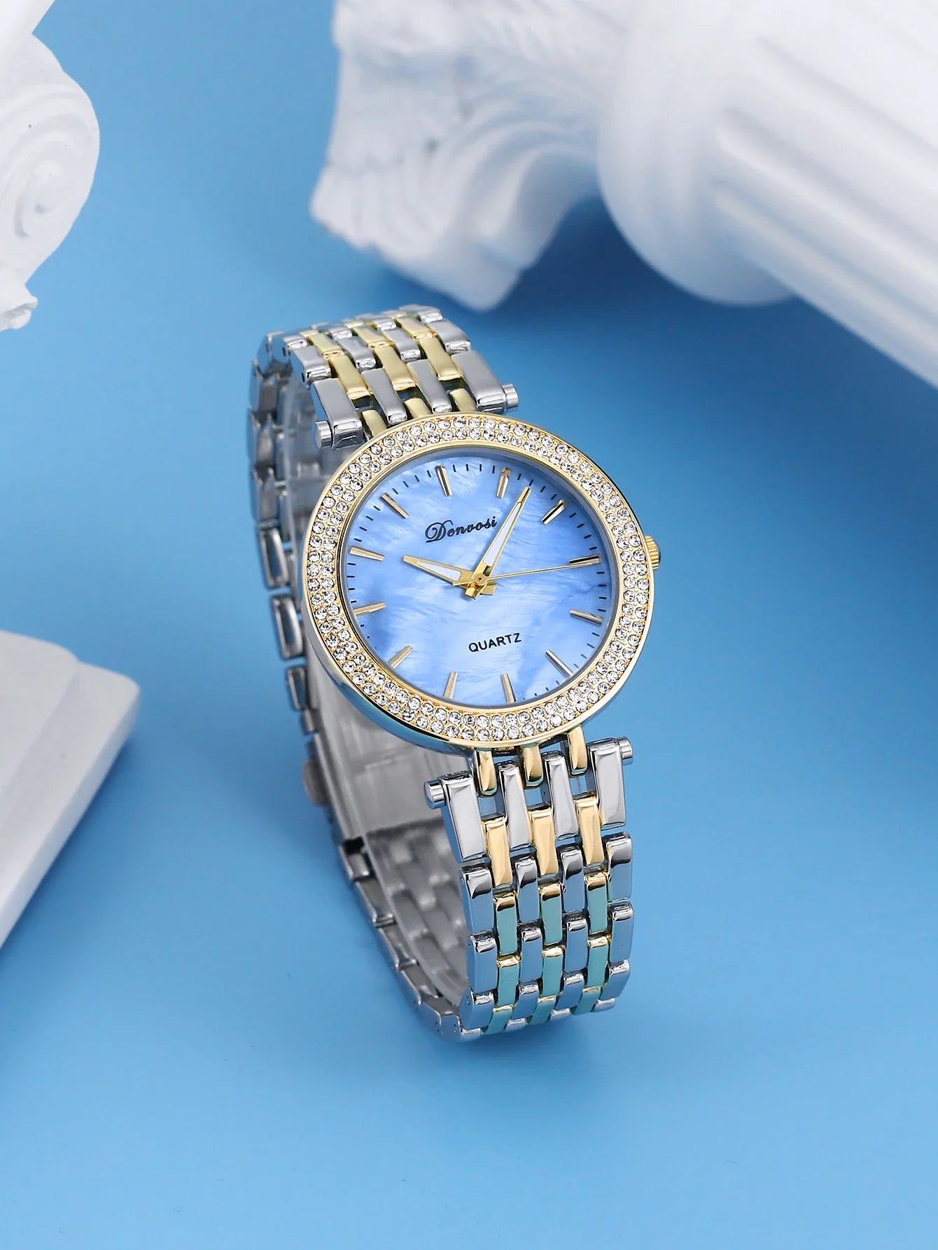 Orologio al quarzo da donna DENVOSI Orologio da polso da donna All-match con montatura di diamanti di lusso elegante e alla moda delle migliori marche