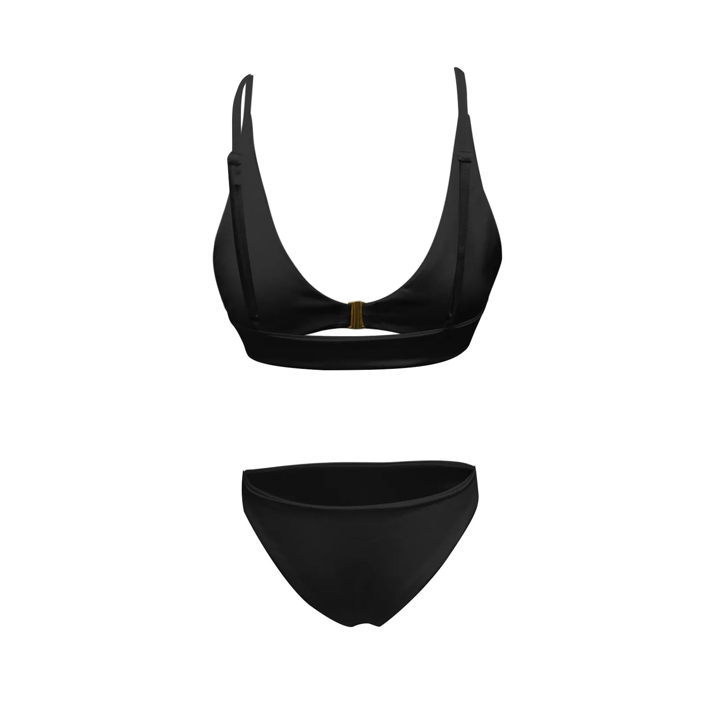 Muslimmuslimlim's Sexy muslimah Fashion tinta unita costumi da bagno donna vita alta Gold Lock Bikini Sexy Beachwear costume da bagno