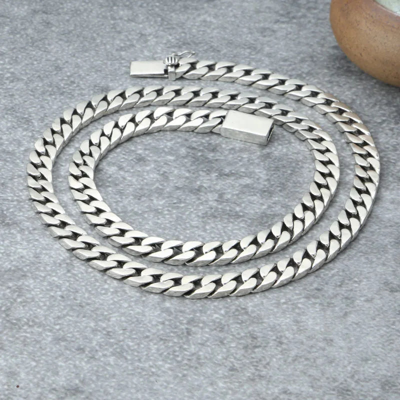100% S925 Collana in argento sterling Bracciale Punk S925 Gioielli in argento Non sbiadisce mai Carry certificato Uomo Donna Gioielli Regali