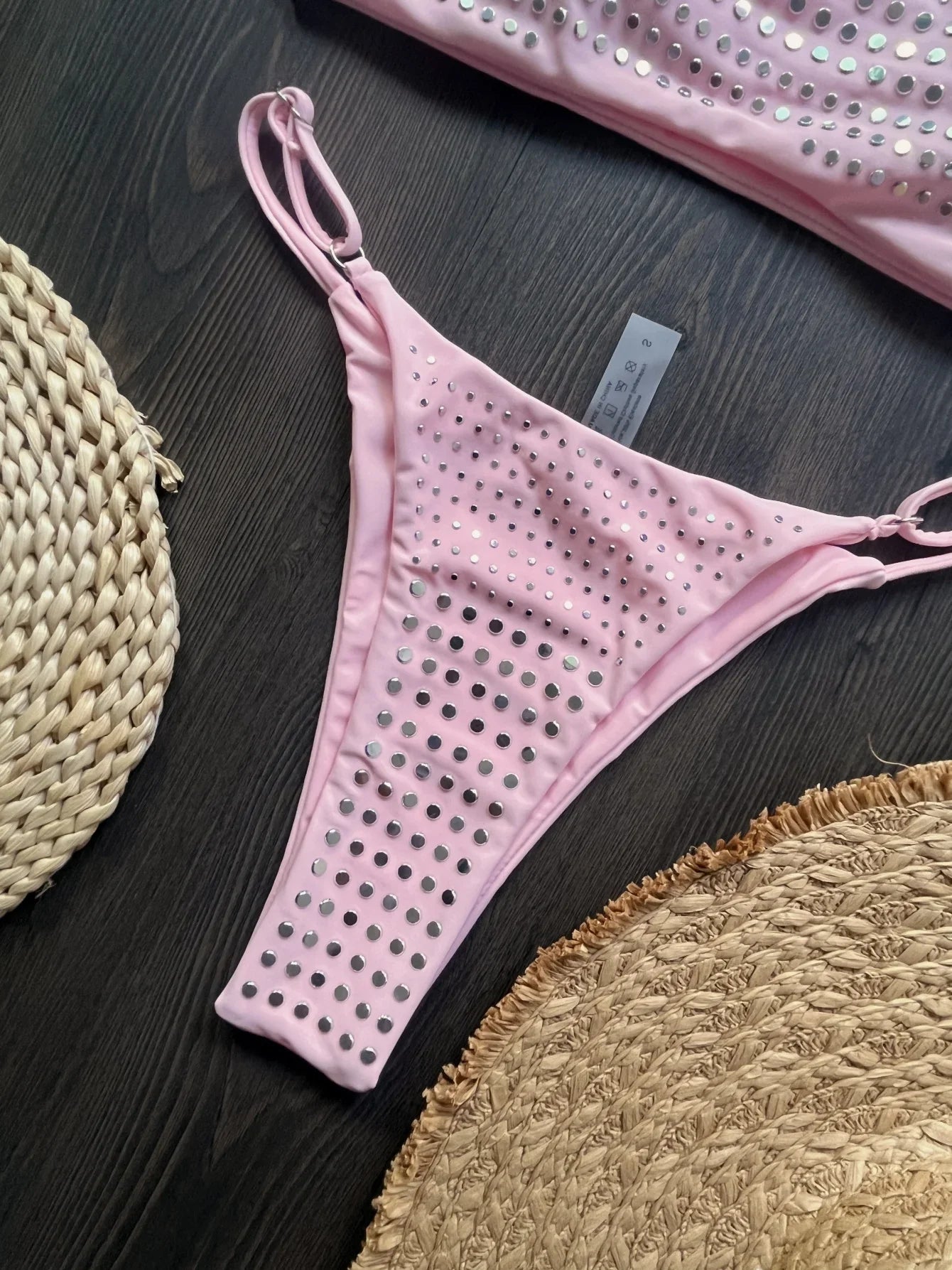 2025 Diamante Bikini Donne Sexy Costume Da Bagno A Fascia Biquini Push Up Costumi Da Bagno Femminile Lucido Costumi da Bagno Floreale Tuta Beachwear