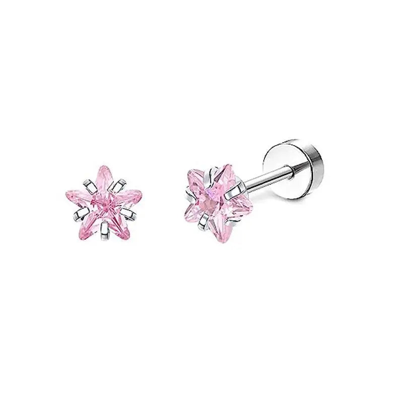 2 pz/set In Acciaio Inox Cuore Luna Earbone Della Vite Della Vite Della Sfera Orecchini con perno per Le Donne di Modo Dell'orecchio Trago Cartilagine Body Piercing