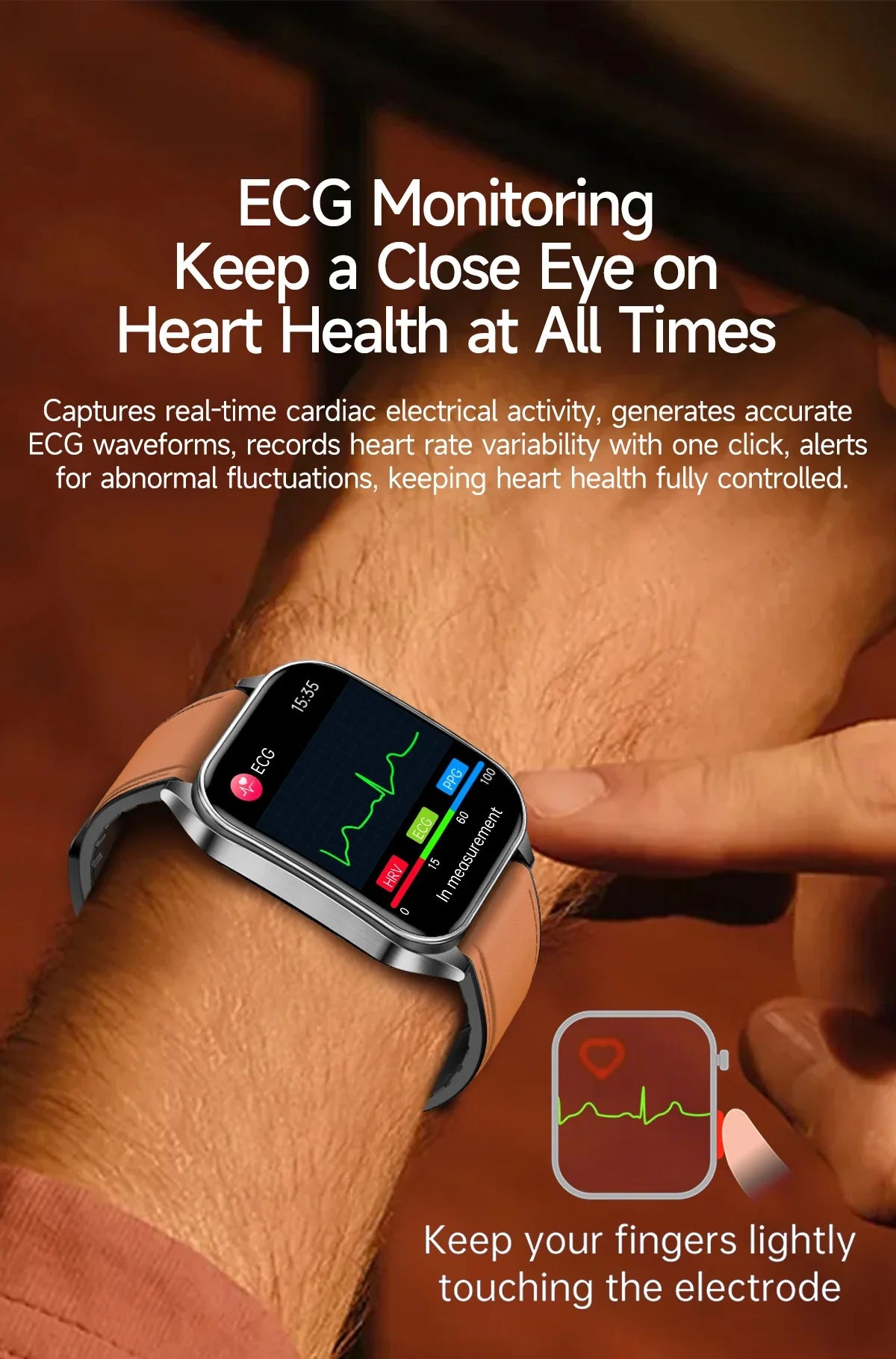 2026 Nuovo 650nm Terapia Laser Grassi nel sangue Acido urico Pressione sanguigna Smart Watch ECG + PPG Preciso Monitor di salute Smartwatch per gli uomini