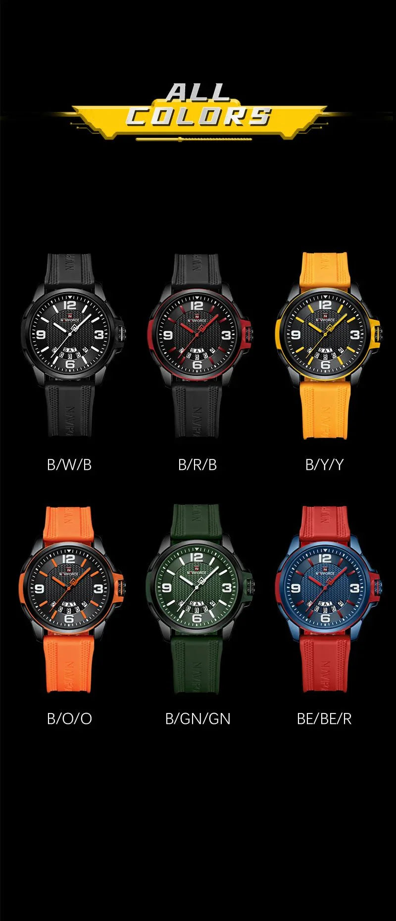 NAVIFORCE Creativo cinturino in TPU orologio da polso maschile moda sportiva 3ATM quarzo impermeabile giorno e data display orologi da uomo Reloj Hombre