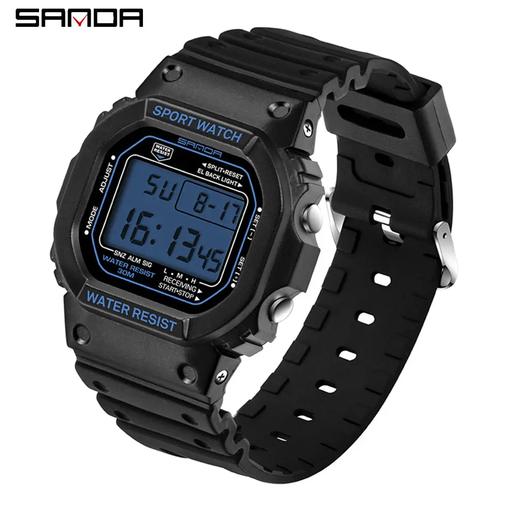 SANDA G Style LED Orologio digitale Unisex Antiurto Impermeabile Orologi sportivi Ragazzo Ragazza Cronometro Orologio elettronico a LED militare