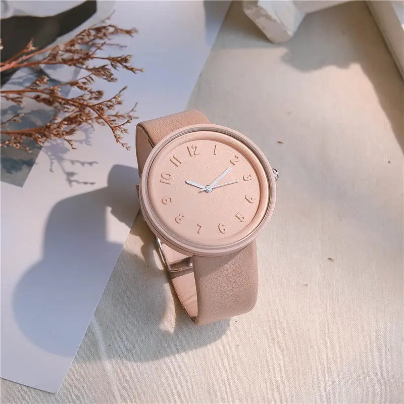 Simple Fashion Makaron Simple Women Watch Ins High Beauty Student uomo e donna Style Round Leisure Vintage orologio da polso al quarzo
