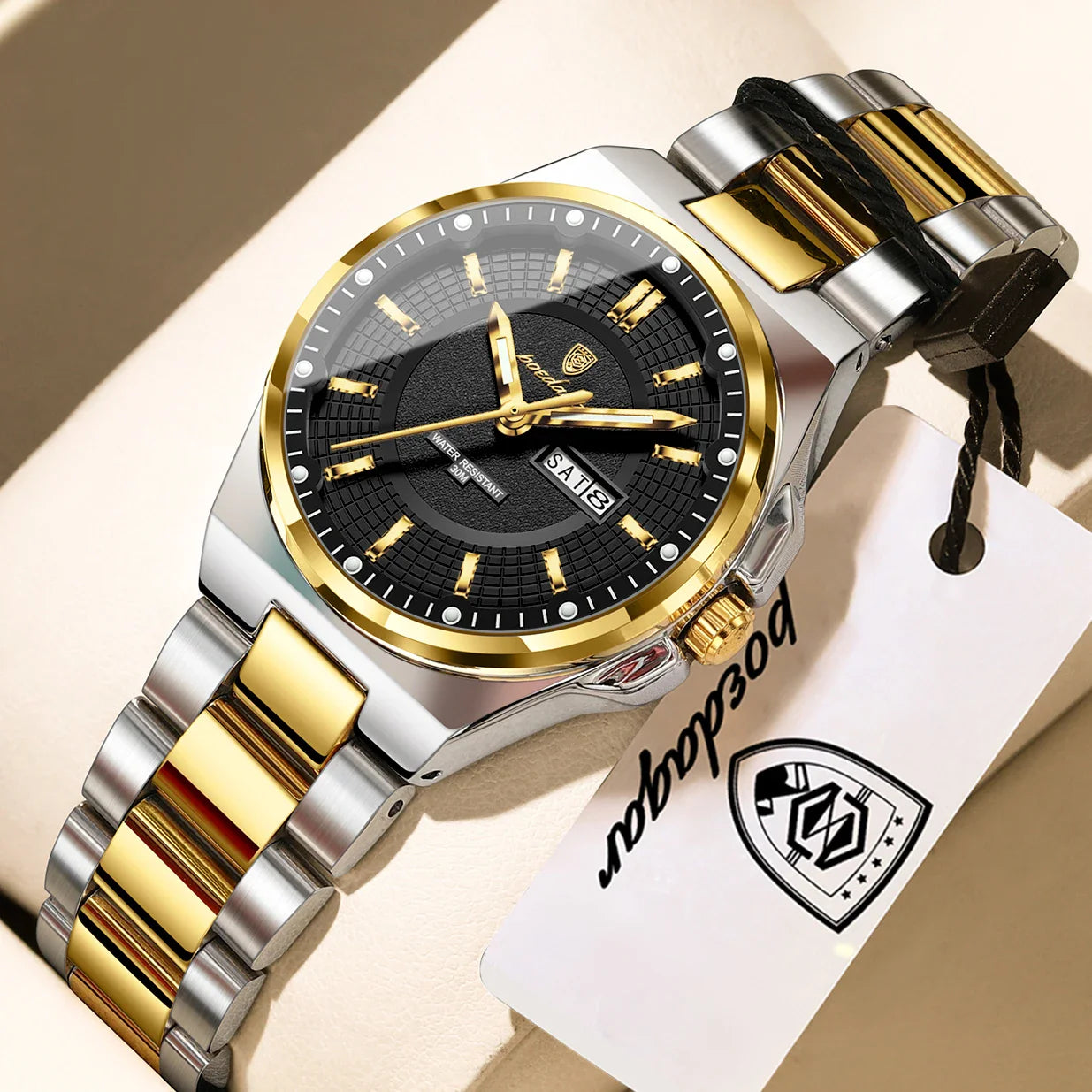 Orologio da Donna POEDAGAR Elegante con Data e Giorno della Settimana, Movimento al Quarzo, Acciaio Inossidabile, Luminoso e Impermeabile