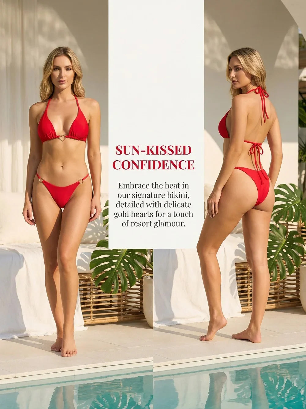 Nuovo bikini bianco a tinta unita da donna, costume da bagno alla moda con lacci a vita bassa, set due pezzi