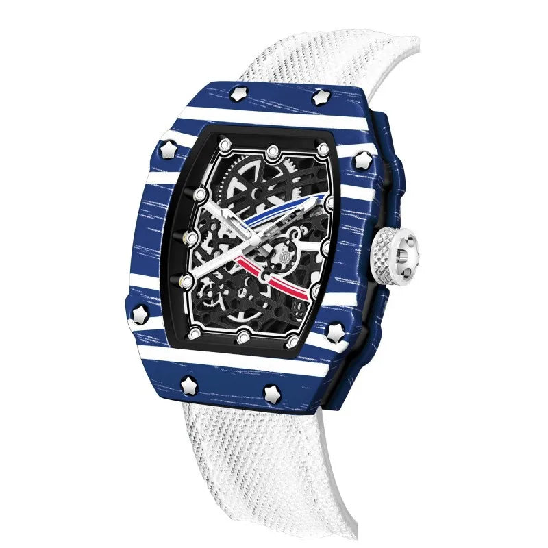 Nuovo Orologio al Quarzo Trendy Ultra-Sottile a Forma di Botte di Vino con Cinturino in Nylon, Elegante e alla Moda