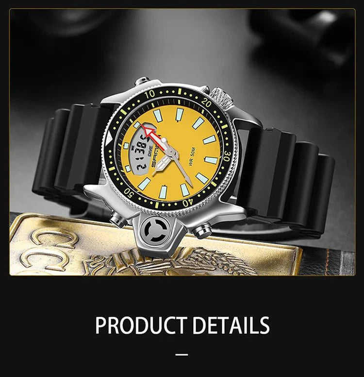 SANDA Sport orologio digitale al quarzo da uomo orologi subacquei creativi orologio da uomo con allarme impermeabile orologio con doppio Display Relogio Masculino