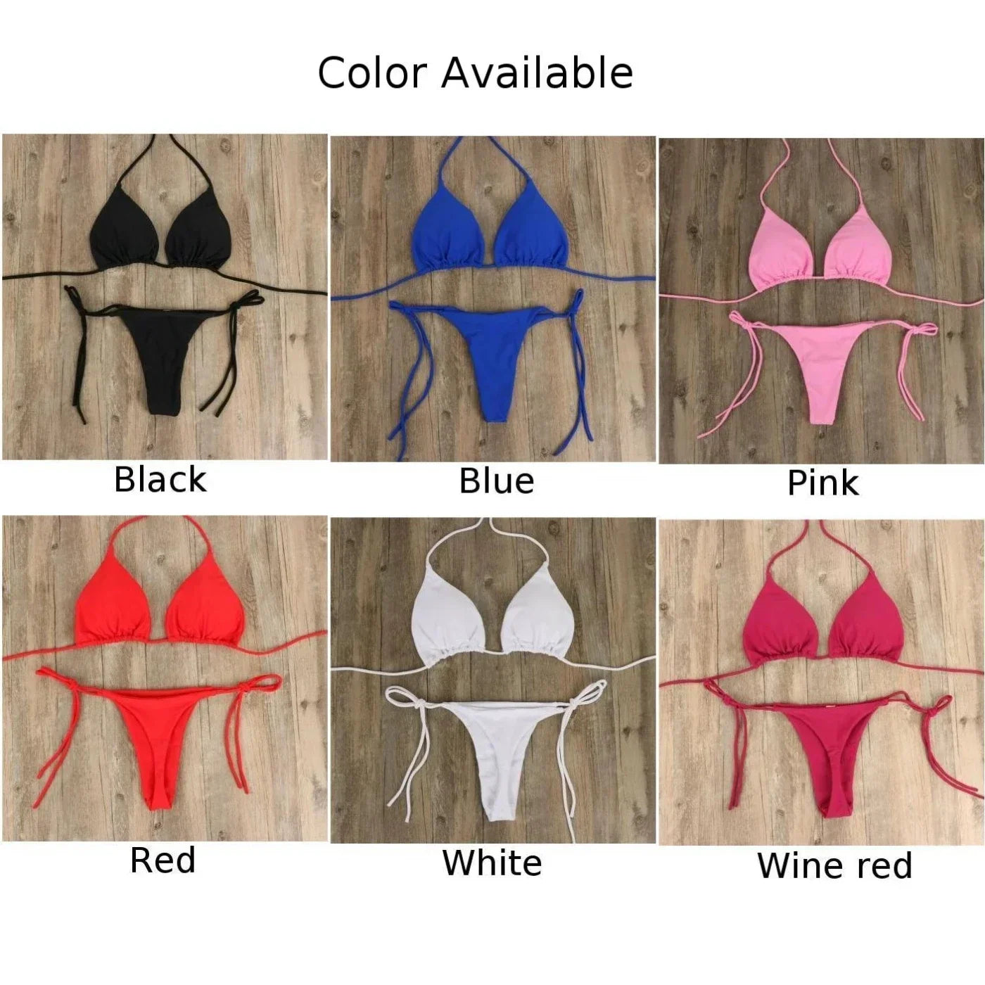 Set bikini perizoma da donna con cravatta laterale costume da bagno sexy stile fasciatura costumi da bagno brasiliani attrezzatura da nuoto in poliestere per la festa estiva