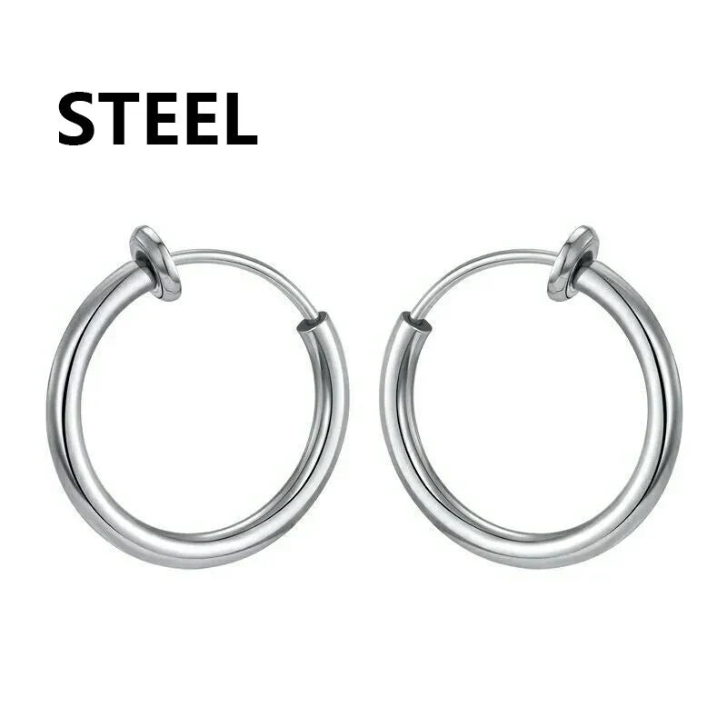 1/16 paia di orecchini a bottone magnetici da uomo in acciaio inossidabile con croce Non penetrante orecchini a cerchio Unisex CZ Magnet Clip on Earring