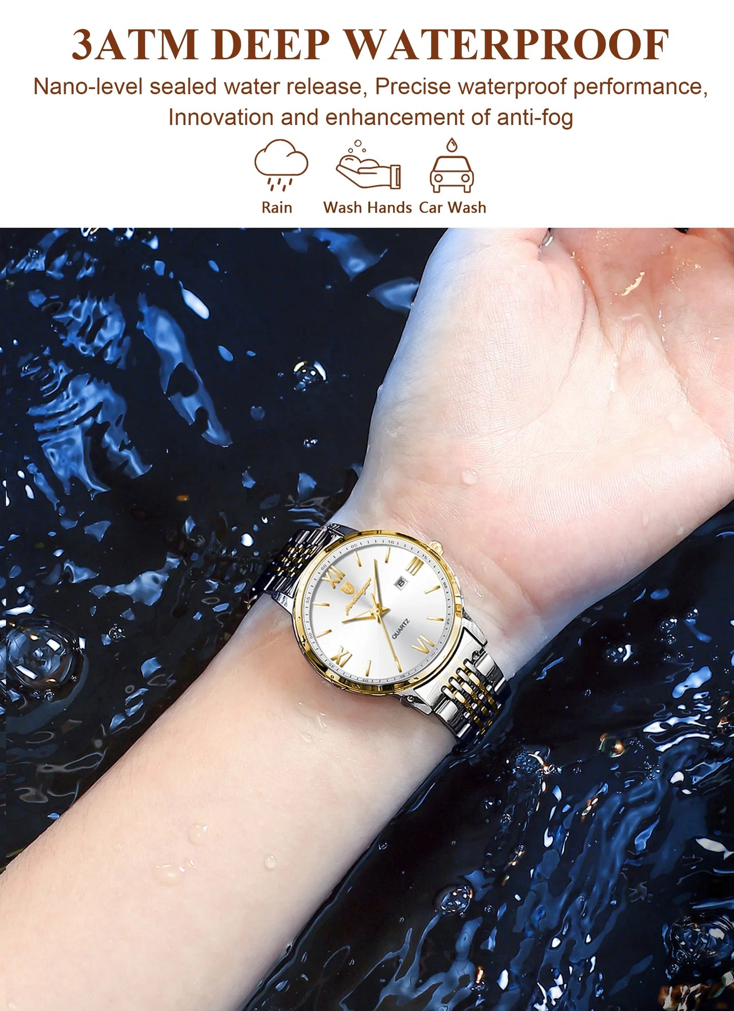 POEDAGAR Orologio da Donna Raffinato Impermeabile Luminoso con Data, Orologio da Polso Femminile di Alta Qualità in Acciaio Inossidabile, Elegante Orologio al Quarzo per Donne
