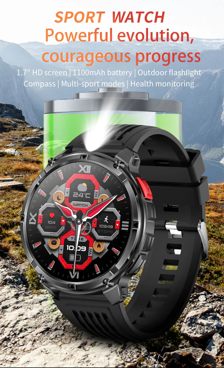 Nuovo T-Rex3 Ultra 1100mAh Batteria Smart Watch GPS Track Bussola IP69K Impermeabile Sport tracker All'aperto Militare Smartwatch
