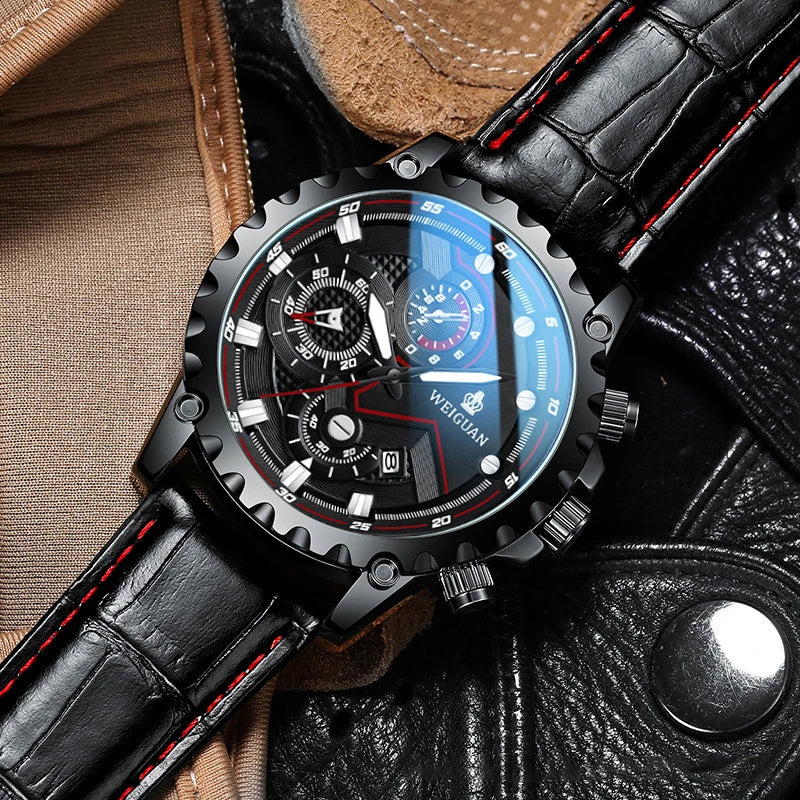 Orologio da uomo Black Warrior autentico alla moda in acciaio inossidabile impermeabile calendario luminoso orologio al quarzo moda maschile orologi regalo