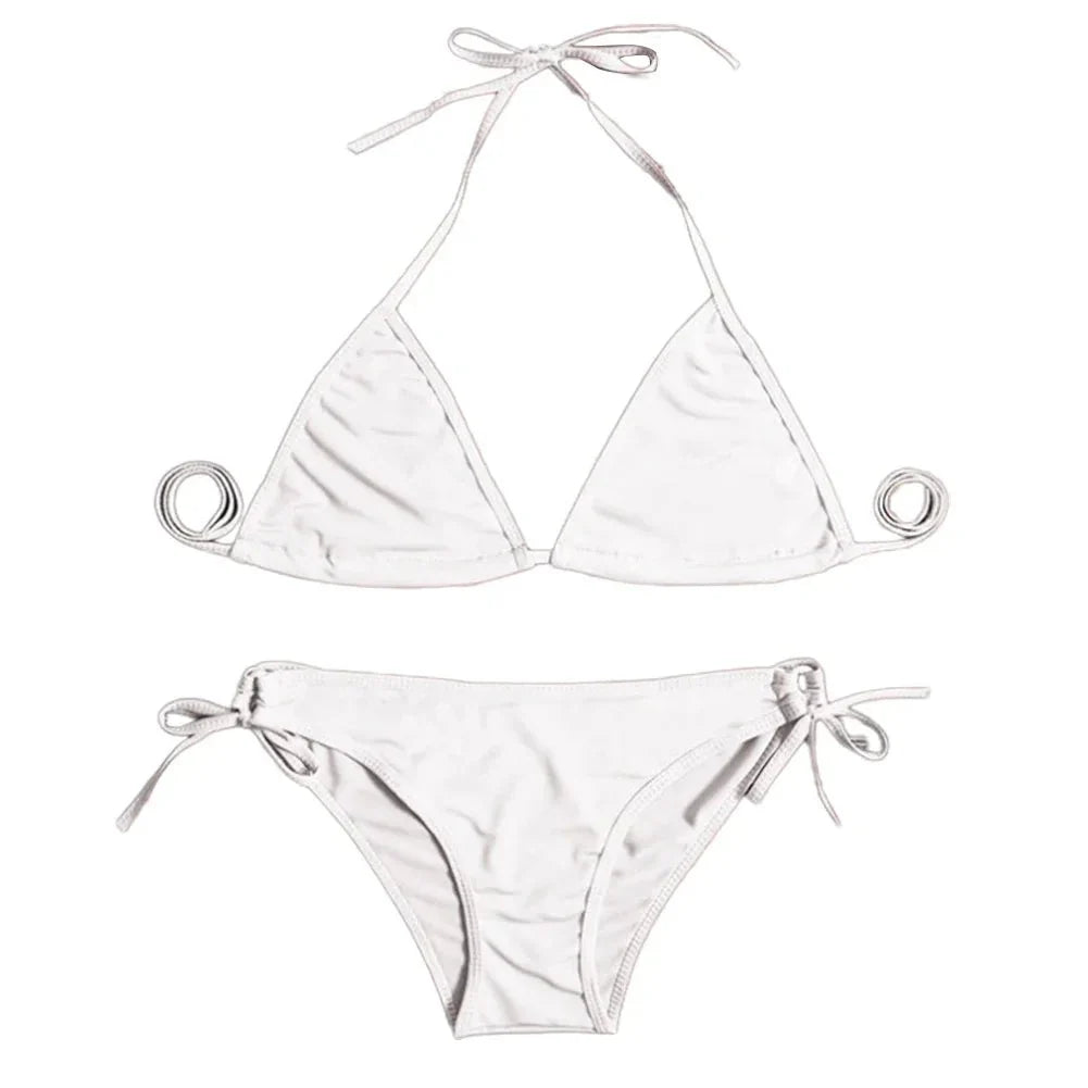 Costume da bagno bikini sexy da donna con perizoma, modello brasiliano con lacci, per l'estate e le vacanze al mare