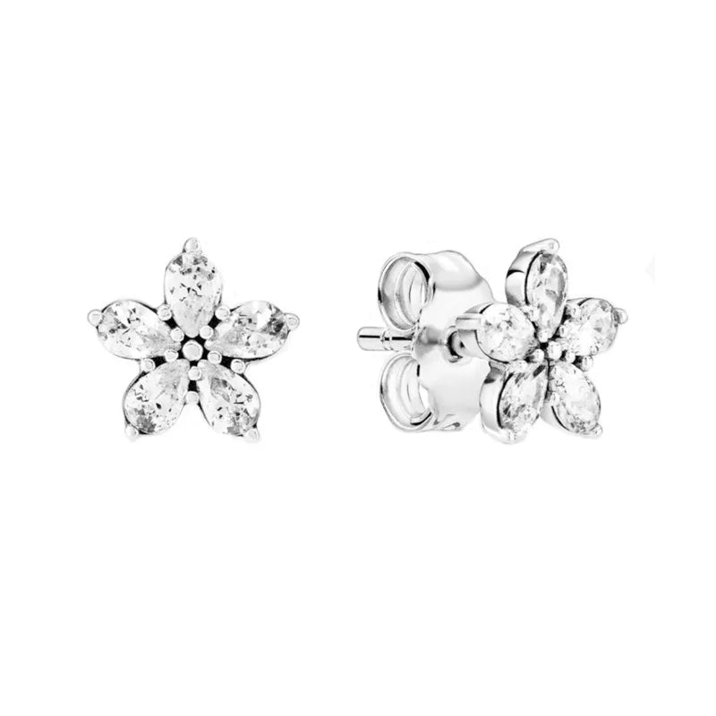 Orecchini in Argento Puro 925 con Zirconi a Forma di Cuore, Stella, Luna e Cerchio, Gioielli per Donne, Regalo per Compleanno, Festa della Mamma, Accessori