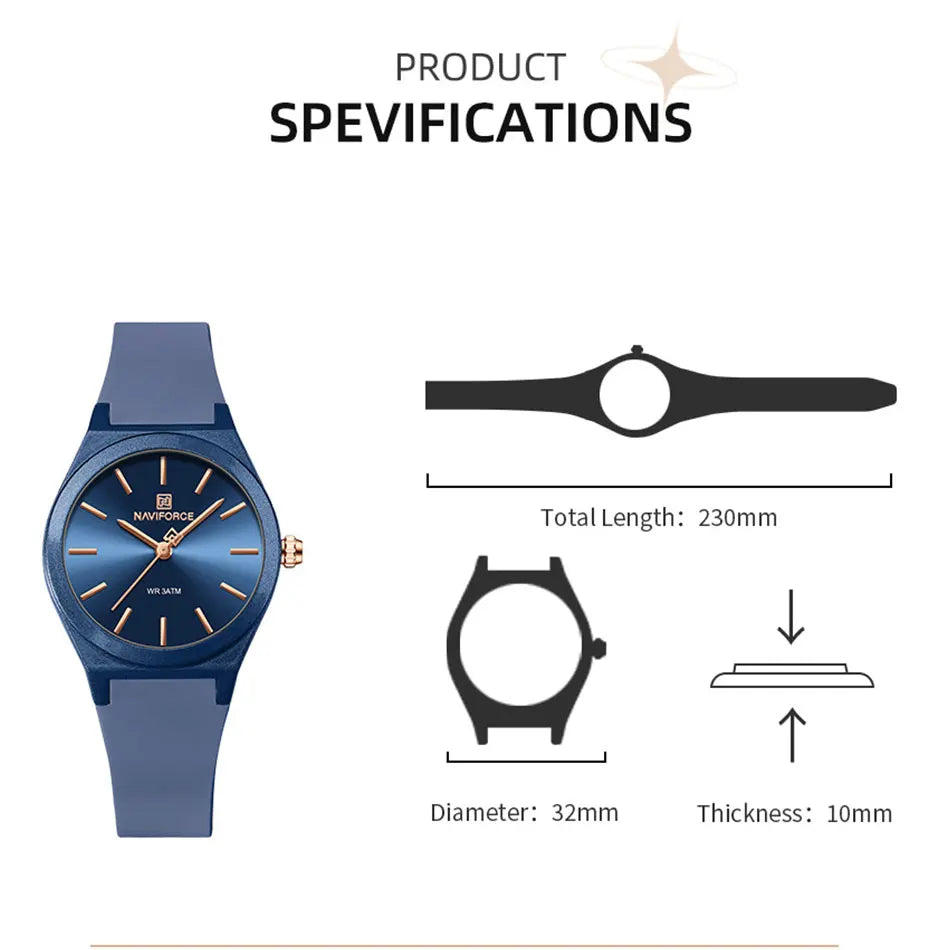 NAVIFORCE 2025 Orologi moda donna Orologio al quarzo Sport Cinturino in silicone Orologi da polso da donna Orologio semplice Regalo relogios feminino