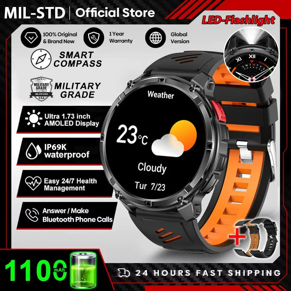 Nuovo T-Rex3 Ultra 1100mAh Batteria Smart Watch GPS Track Bussola IP69K Impermeabile Sport tracker All'aperto Militare Smartwatch