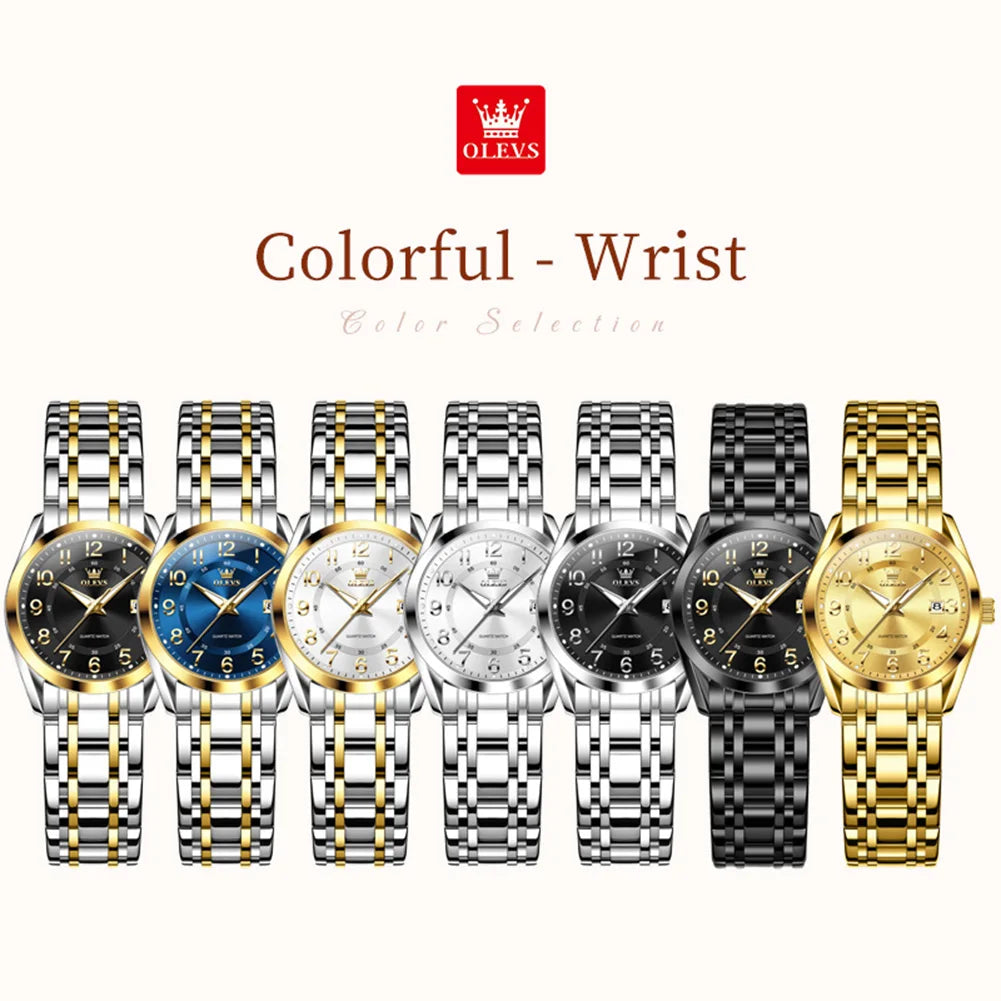 OLEVS 3666 Orologi da Donna Originali al Quarzo Impermeabili Luminosi Regalo per Donna Cronografo con Data Reloj Mujer