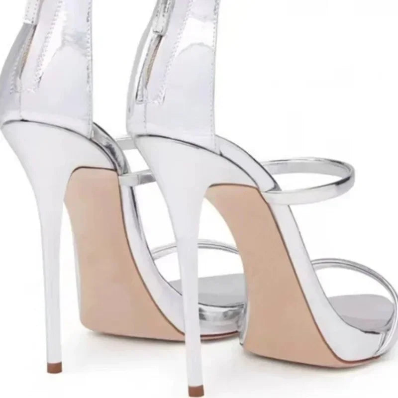 2025 New Luxury Womens Shoes Summer Sexy Stiletto High Heel Pumps Fashion High-quality Banquet Zipper Strap High Sandals Zapatos