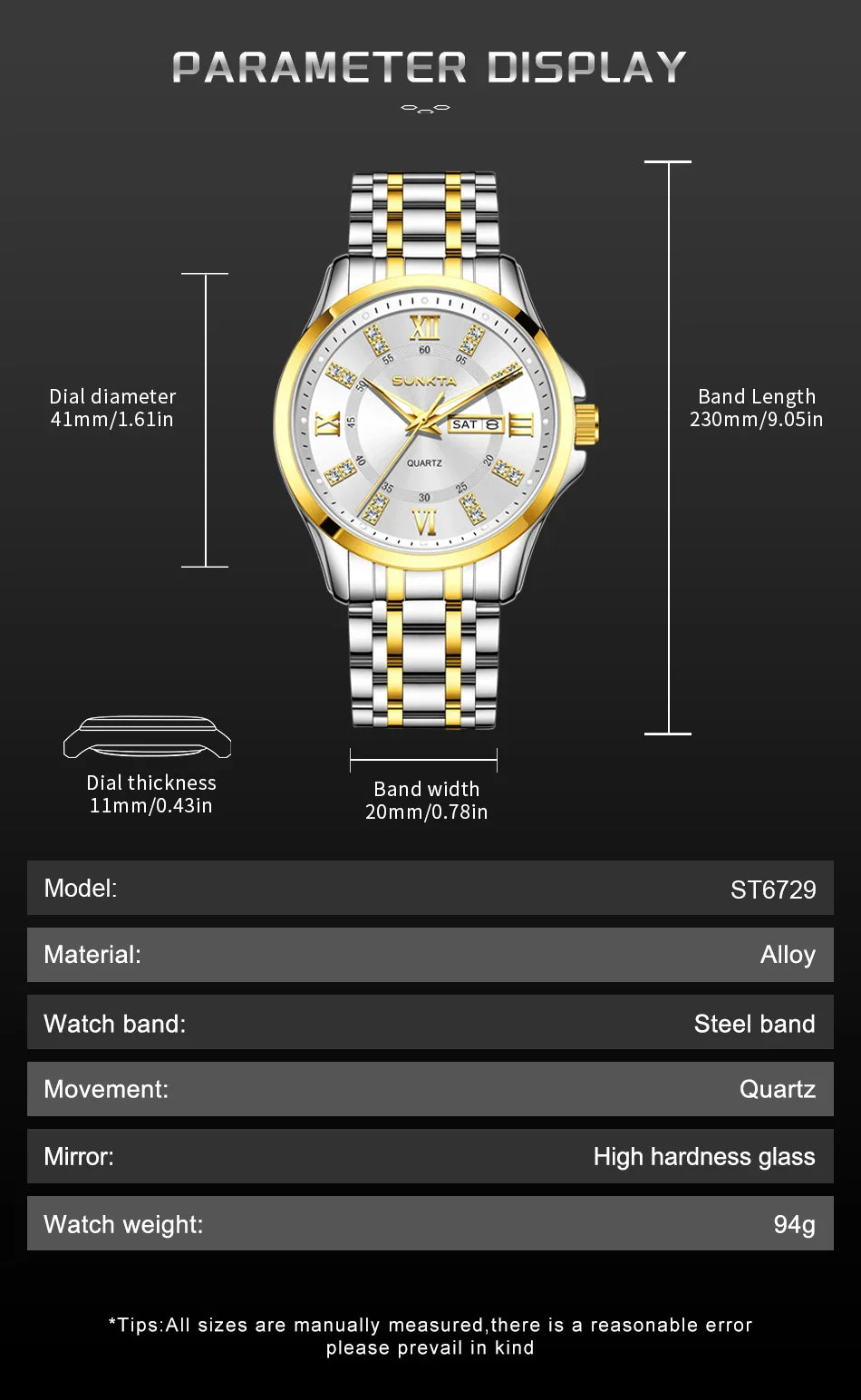 SUNKTA Orologio da Donna con Diamanti, Moda Creativa, Acciaio Impermeabile, Orologio al Quarzo Casual Luminoso con Bracciale