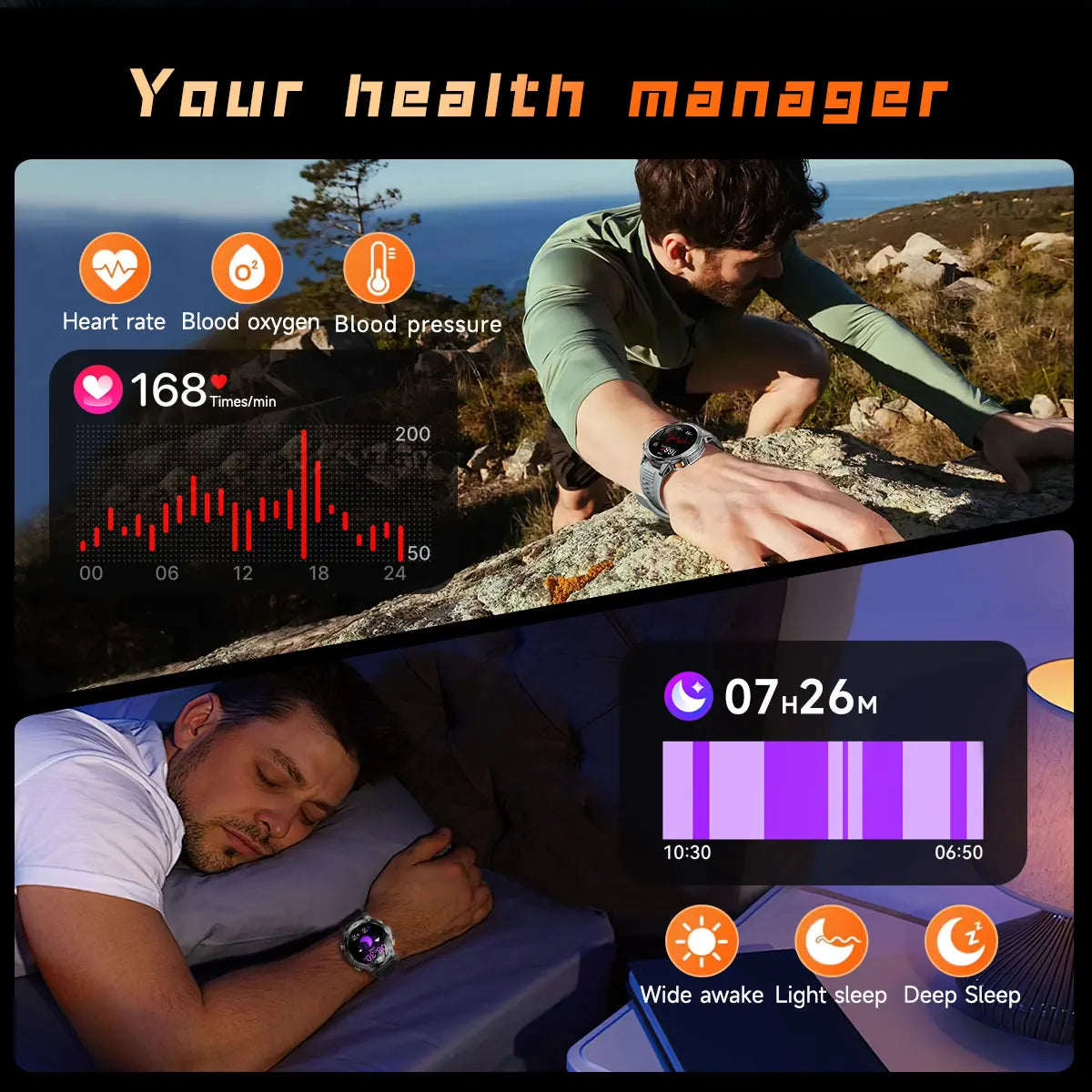 2025 Uomini Schermo AMOLED da 1,7 pollici Astuto Della Vigilanza 1000mAh Batteria Frequenza Cardiaca Chiamata Bluetooth NFC GPS Tracker Sport Fitness Orologi Nuovo