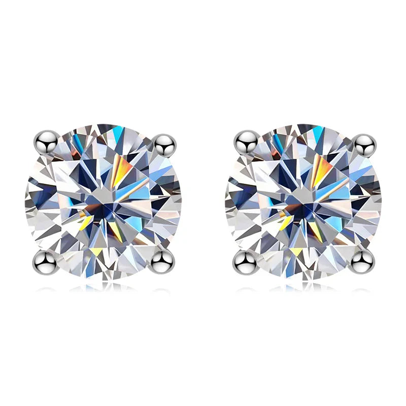 IOGOU 3mm/4mm/5mm/6.5mm/8mm/9mm/10mm/11mm Certificato D VVS1 Moissanite Orecchini con perno 925 Orecchini in argento per le donne Uomini Gioielli
