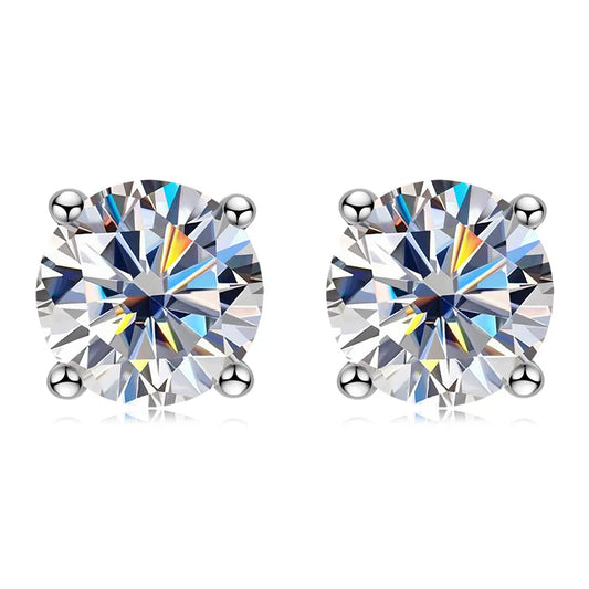 IOGOU 3mm/4mm/5mm/6.5mm/8mm/9mm/10mm/11mm Certificato D VVS1 Moissanite Orecchini con perno 925 Orecchini in argento per le donne Uomini Gioielli