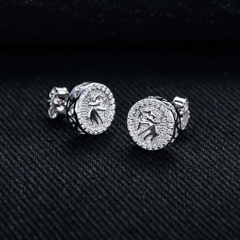 MossanRappr 0.4cttw Moissanite Angel Iced out Hip Hop Orecchini con perno 925 Sterling Silver D Colore Punk Gioielli di moda per gli uomini