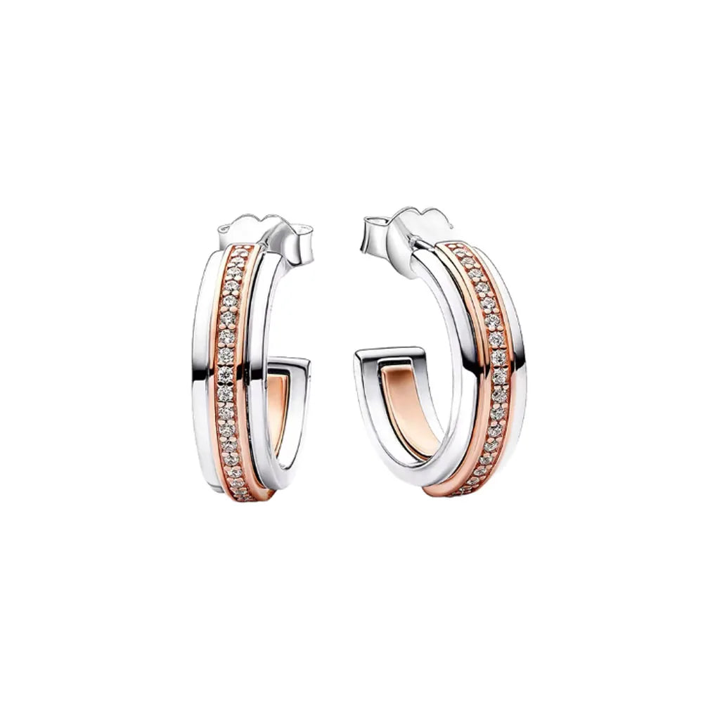 2025 Orecchini a cerchio in cristallo per le donne Orecchini gioielli Farfalla rosa Bule Moon Star Orecchini originali in argento sterling 925