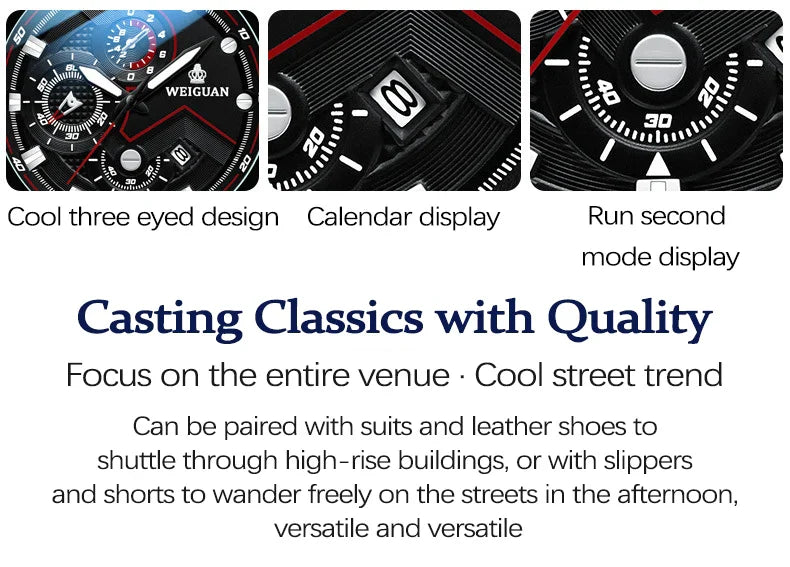 Orologio da uomo Black Warrior autentico alla moda in acciaio inossidabile impermeabile calendario luminoso orologio al quarzo moda maschile orologi regalo