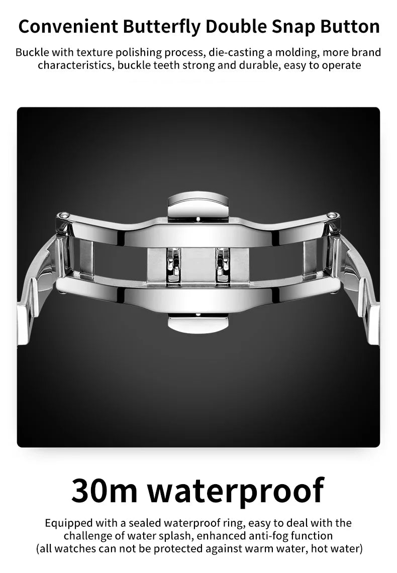 OLEVS Orologio da uomo al quarzo originale Orologio da uomo di lusso con calendario aziendale alla moda in acciaio inossidabile Orologio da specchio a forma impermeabile