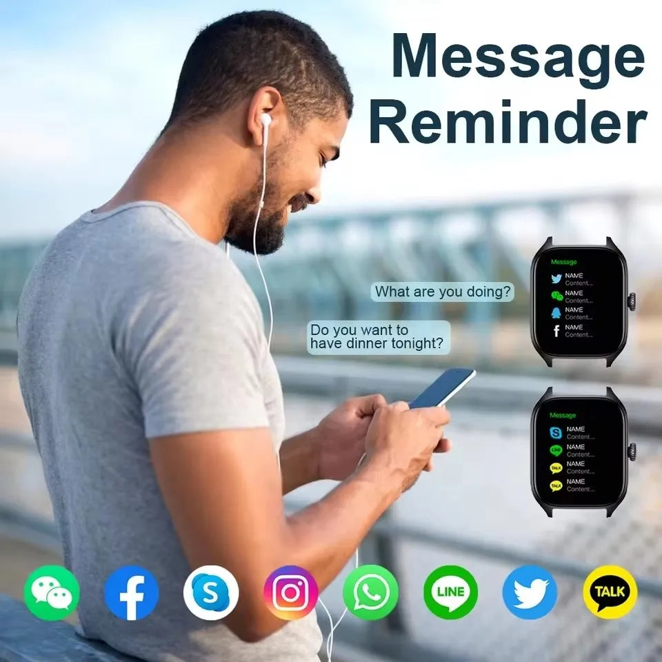 Smartwatch 2025 per Android e iOS, Schermo a Colori da 2,01 Pollici, Risposta alle Chiamate Bluetooth, Orologio Fitness Tracker per Donne e Uomini
