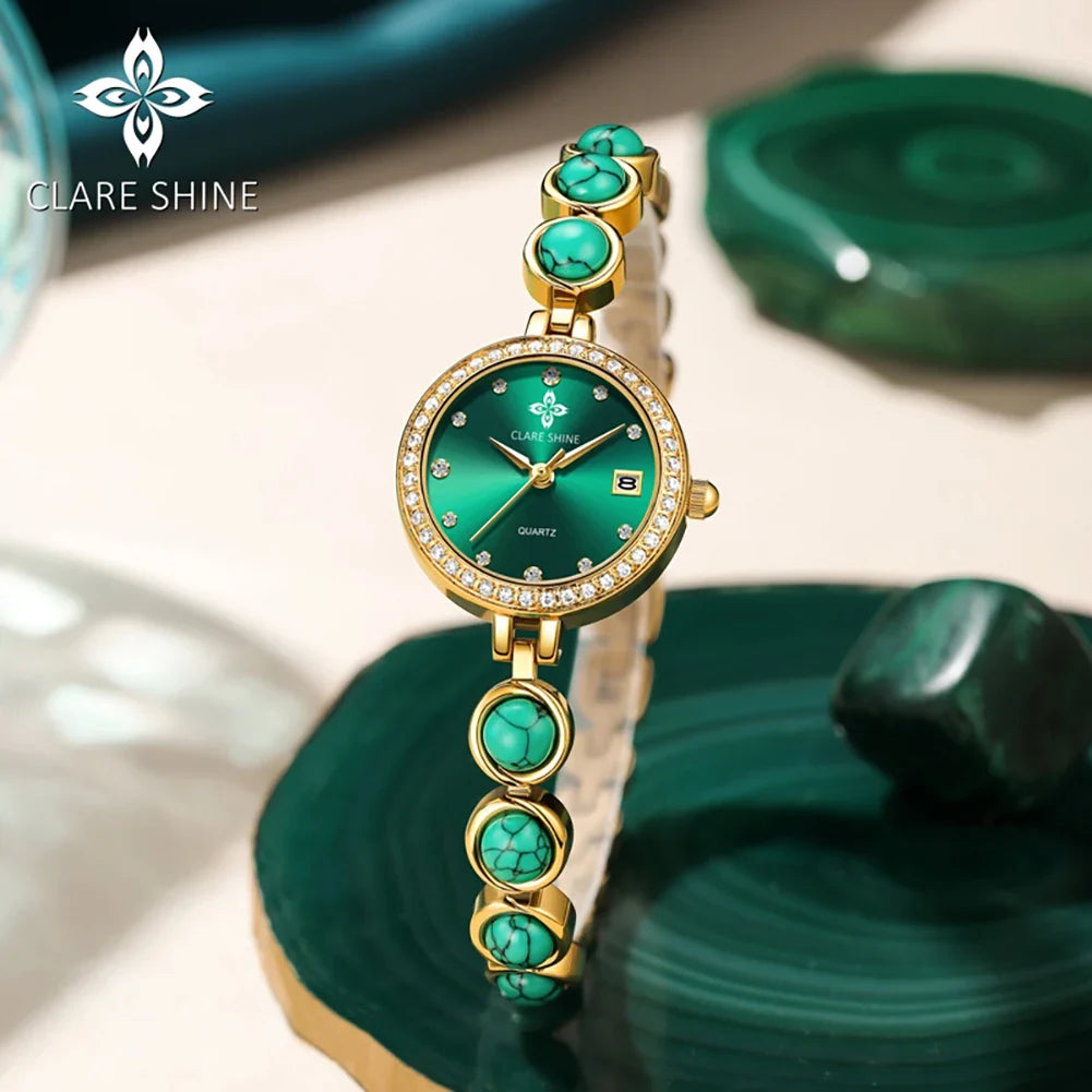 Orologio da donna CLARE SHINE Brand 7708, elegante orologio al quarzo di lusso, impermeabile, con datario, collezione Stellar Eyes.