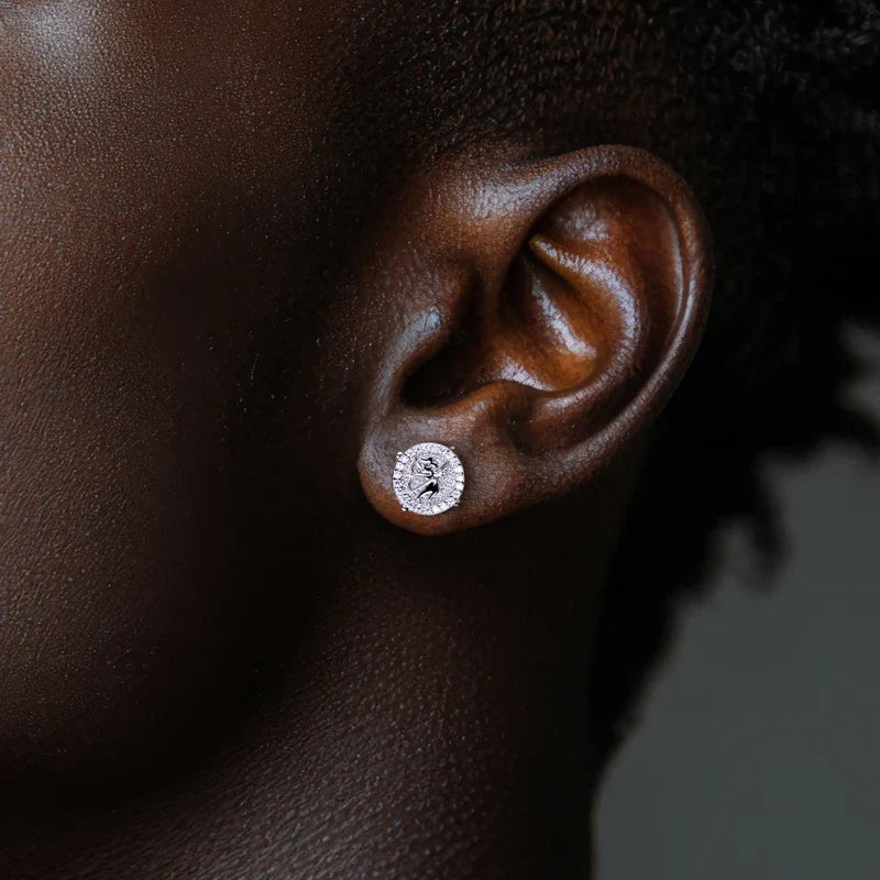 MossanRappr 0.4cttw Moissanite Angel Iced out Hip Hop Orecchini con perno 925 Sterling Silver D Colore Punk Gioielli di moda per gli uomini
