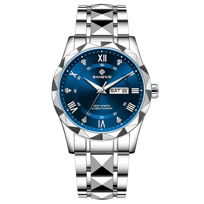 BANGWEI Orologio da donna elegante e lussuoso al quarzo, orologio da polso classico e semplice in acciaio inossidabile, con data automatica, impermeabile, con diamanti