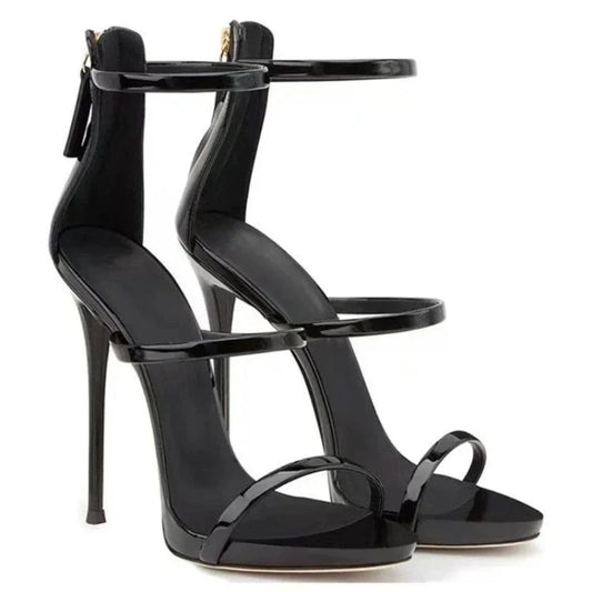 2025 New Luxury Womens Shoes Summer Sexy Stiletto High Heel Pumps Fashion High-quality Banquet Zipper Strap High Sandals Zapatos