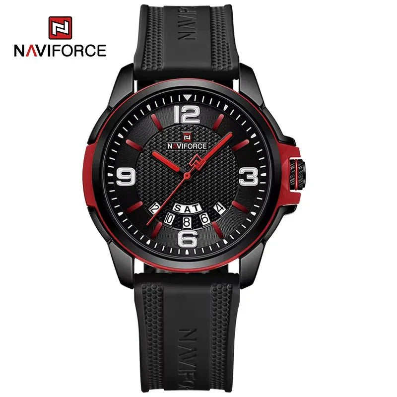 NAVIFORCE Creativo cinturino in TPU orologio da polso maschile moda sportiva 3ATM quarzo impermeabile giorno e data display orologi da uomo Reloj Hombre