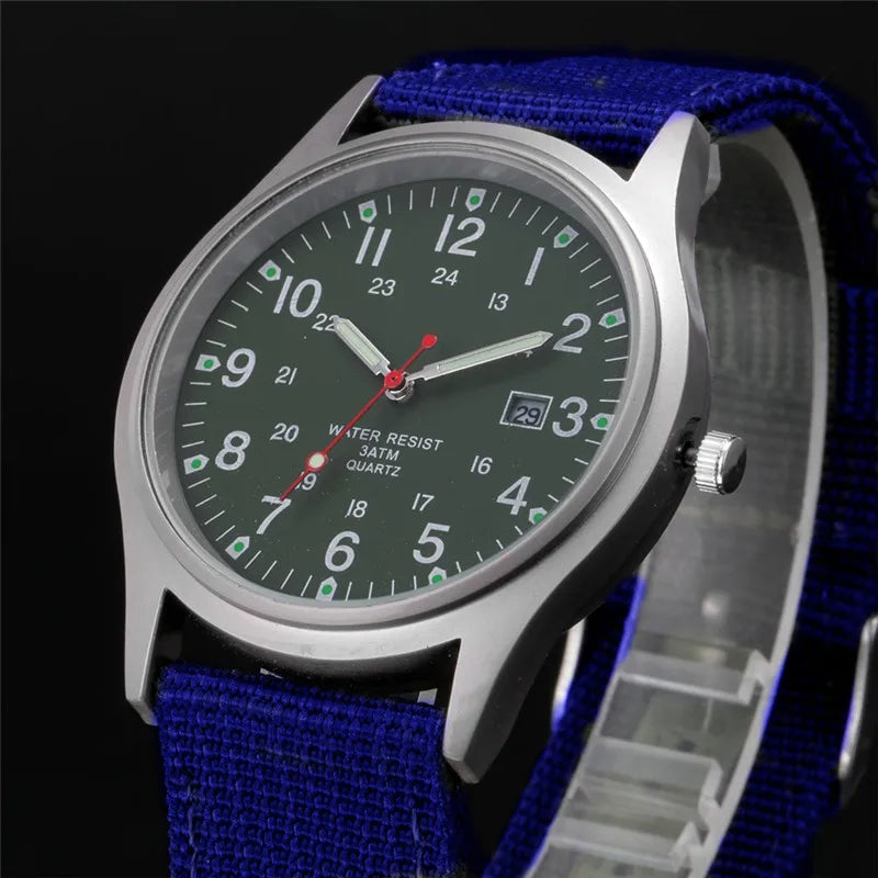 Ragazzi marca orologi economici uomo moda casual cinturino in nylon sport esercito regali data orologio da polso al quarzo fluorescente Relogio Masculino