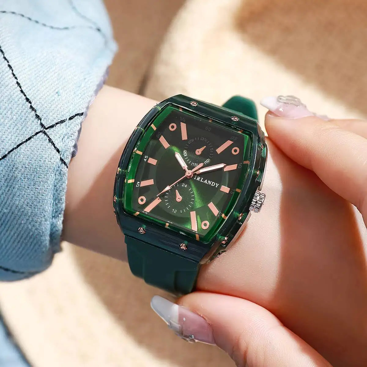 Orologi da donna alla moda Orologi da polso al quarzo da donna con cinturino in silicone casual per ragazze Orologio Reloj Mujer (senza scatola)