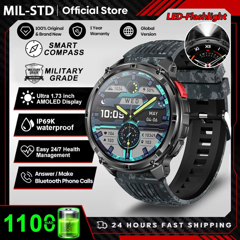 Nuovo T-Rex3 Ultra 1100mAh Batteria Smart Watch GPS Track Bussola IP69K Impermeabile Sport tracker All'aperto Militare Smartwatch