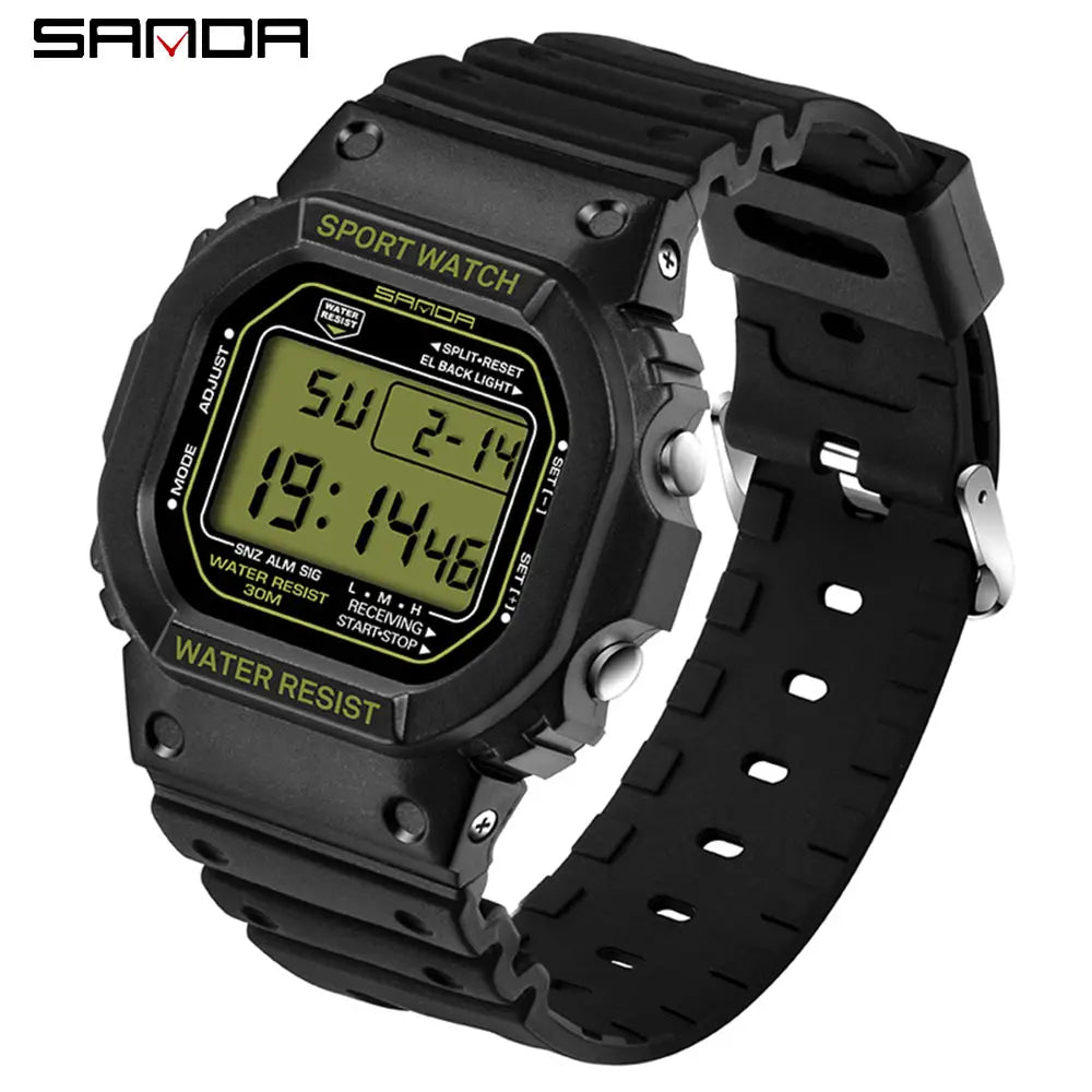 SANDA G Style LED Orologio digitale Unisex Antiurto Impermeabile Orologi sportivi Ragazzo Ragazza Cronometro Orologio elettronico a LED militare
