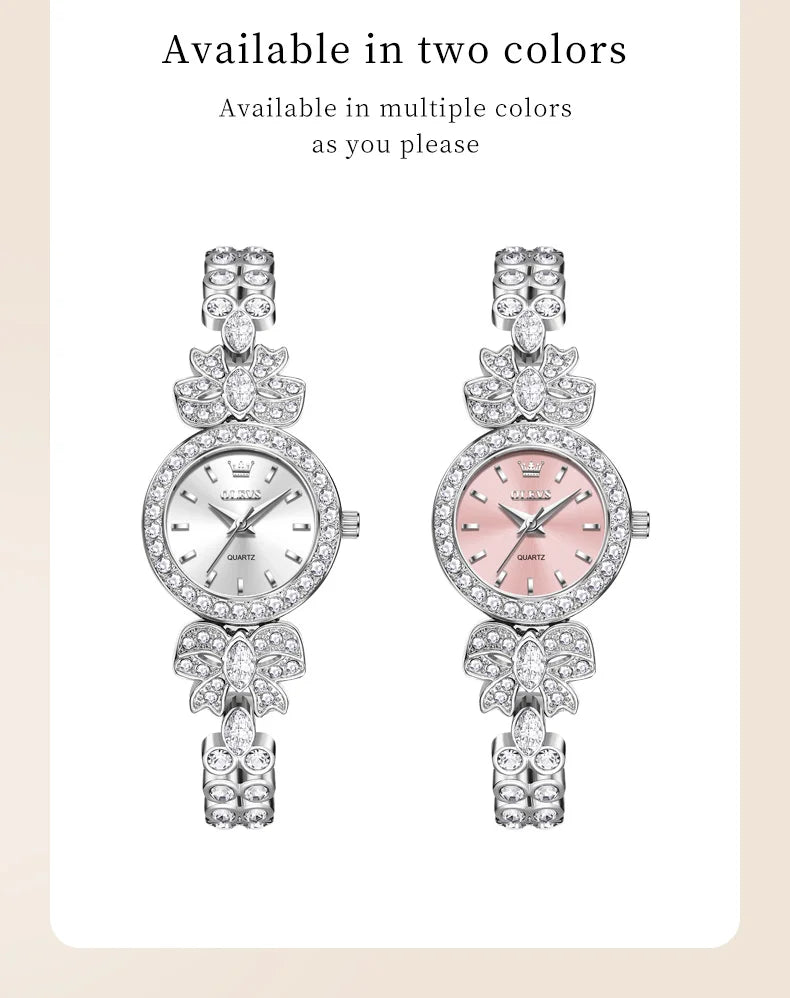OLEVS 5887 Orologi da donna Elegante orologio al quarzo originale Orologi luminosi impermeabili per regalo donna Cinturino con diamanti Reloj Mujer